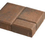 Townscape Series™ Pavers: Provides a crisp contrast to the stone facing. The natural colors accents tones of the wall