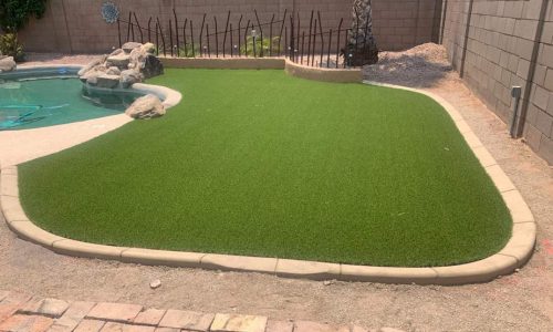Slant Curbing With Artificial Grass pad artificial grass and curbing